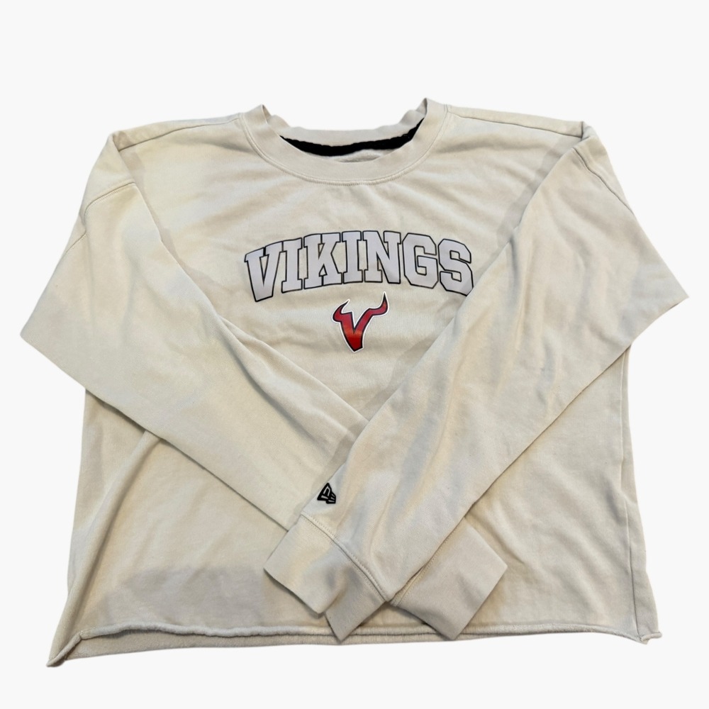 New Era‎ Minnesota Vikings Cropped Sweatshirt Women's M Cream Pullover